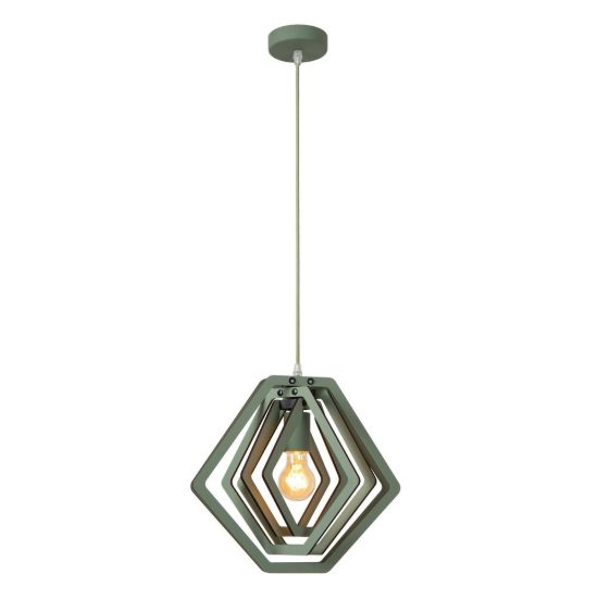 Lampadario a sospensione esagonale per cameretta moderno verde