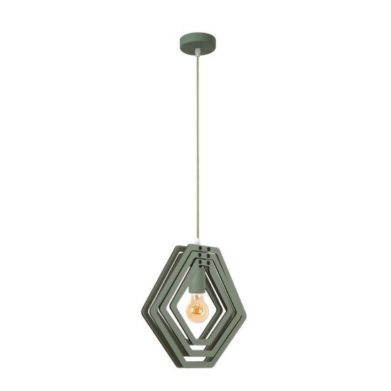 Lampadario a sospensione esagonale per cameretta moderno verde