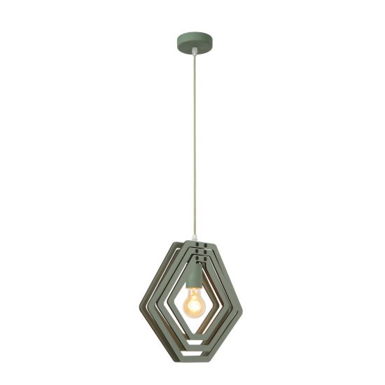 Lampadario a sospensione esagonale per cameretta moderno verde