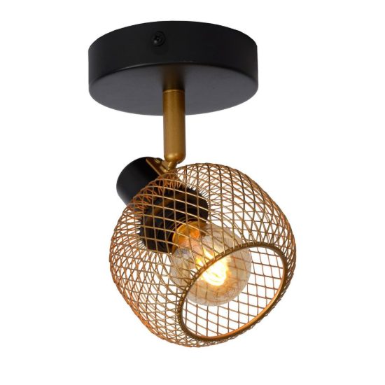 Faretto da soffitto a gabbia per sala da pranzo orientabile moderno oro nero