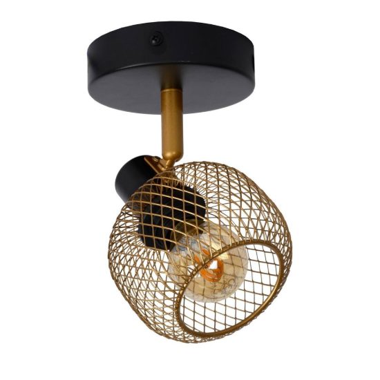 Faretto da soffitto a gabbia per sala da pranzo orientabile moderno oro nero