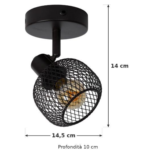 Faretto da soffitto a gabbia per soggiorno orientabile moderno nero