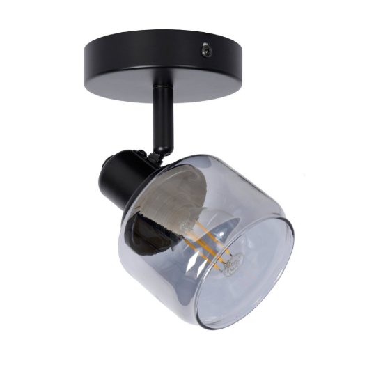 Faretto da soffitto con vetro a campana per soggiorno orientabile moderno nero fume