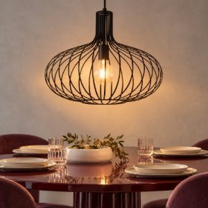 Lampadario a sospensione a goccia per soggiorno moderno nero