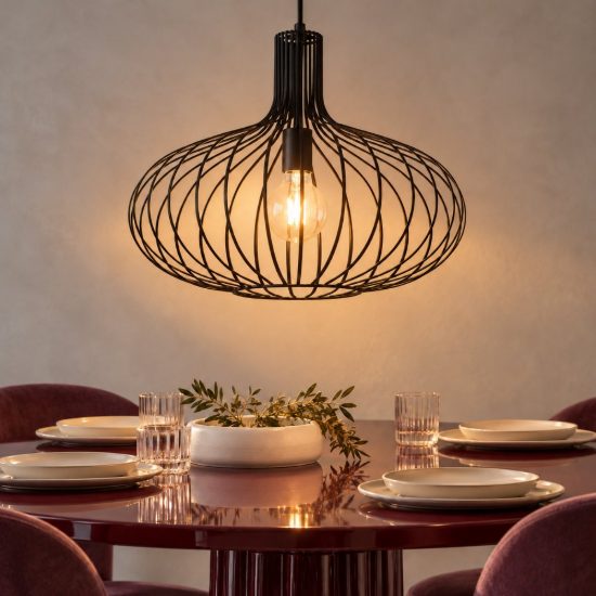 Lampadario a sospensione a goccia per soggiorno moderno nero