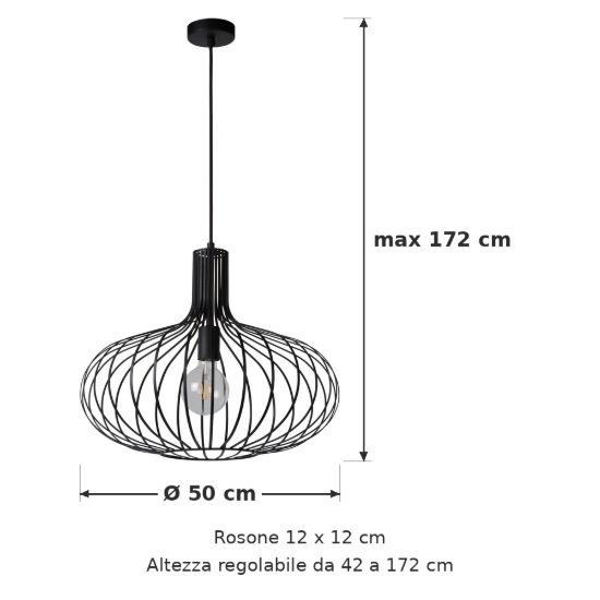 Lampadario a sospensione a goccia per soggiorno moderno nero
