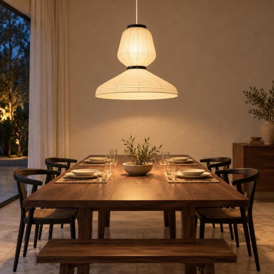 Lampadario a sospensione per sala da pranzo moderno bianco