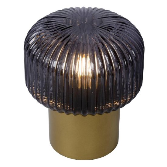 Abat-jour a cupola per comodino contemporaneo oro fume