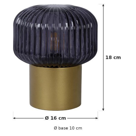 Abat-jour a cupola per comodino contemporaneo oro fume