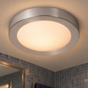 Plafoniera rotonda per bagno moderna cromo satinato ip44