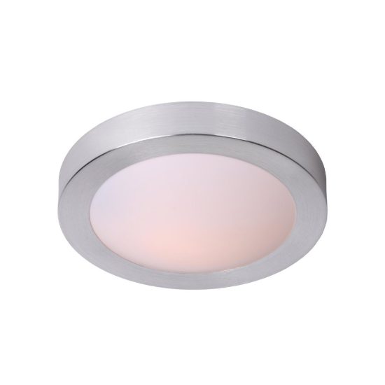 Plafoniera rotonda per bagno moderna cromo satinato ip44