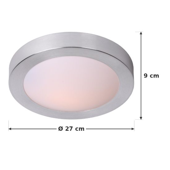 Plafoniera rotonda per bagno moderna cromo satinato ip44