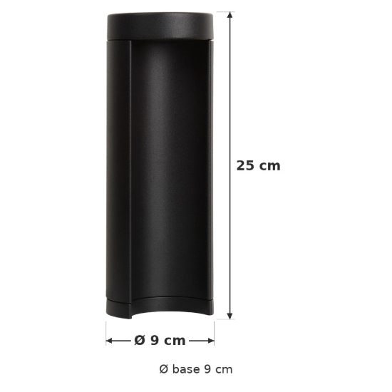 Paletto da giardino piccolo a cilindro moderno nero led 9w 3000k ip54