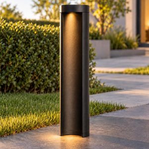 Paletto da giardino medio a cilindro moderno nero led 9w 3000k ip54