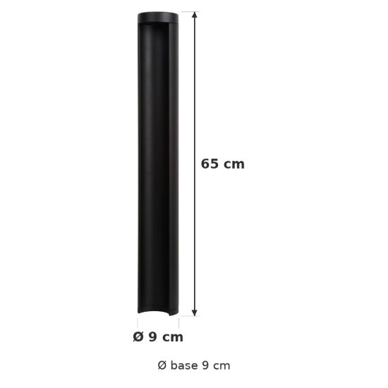 Paletto da giardino grande a cilindro moderno nero led 9w 3000k ip54