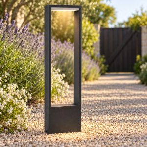 Paletto da giardino rettangolare moderno antracite led 10w 3000k ip54