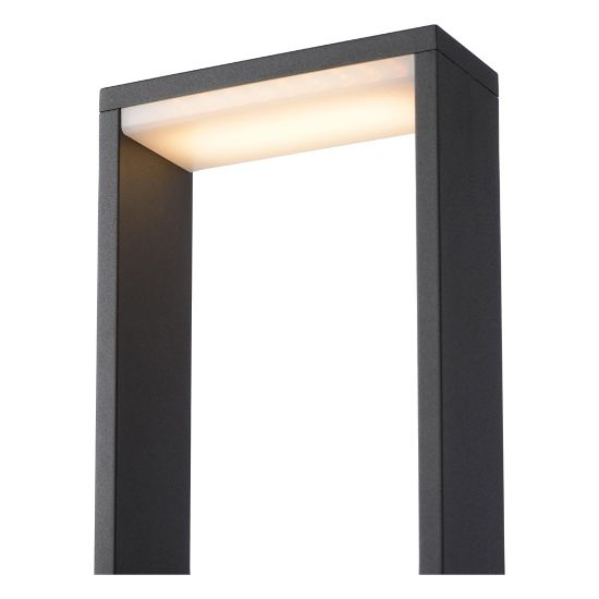 Paletto da giardino rettangolare moderno antracite led 10w 3000k ip54