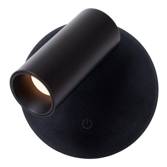 Faretto da comodino nero led 2w cct 2700k 3300k 4000k ricaricabile