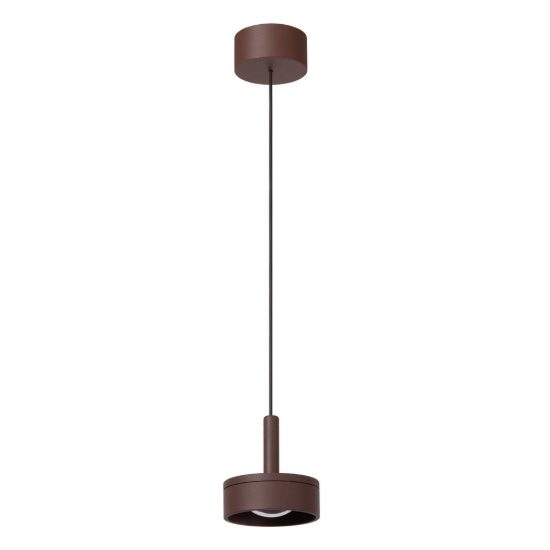 Lampada a sospensione da esterno rotonda moderna marrone ruggine trasparente led 8w 2700k ip54