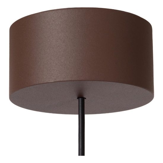 Lampada a sospensione da esterno rotonda moderna marrone ruggine trasparente led 8w 2700k ip54
