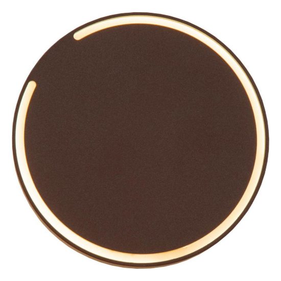 Applique da esterno rotonda moderna marrone ruggine led 6w 2700k ip54