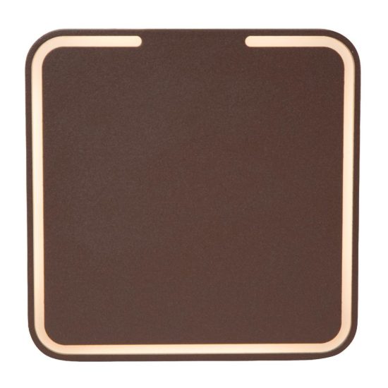 Applique da esterno quadrata moderna marrone ruggine led 7w 2700k ip54