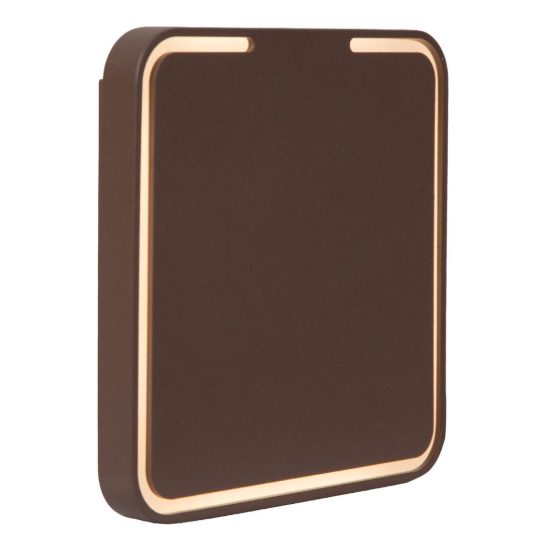 Applique da esterno quadrata moderna marrone ruggine led 7w 2700k ip54