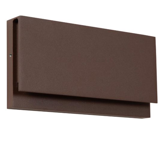 Applique da esterno rettangolare moderna marrone ruggine led 10w 2700k ip54