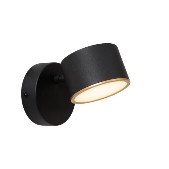 Applique per comodino camera da letto rotonda contemporanea nero led 9w 2700k touch dimmer