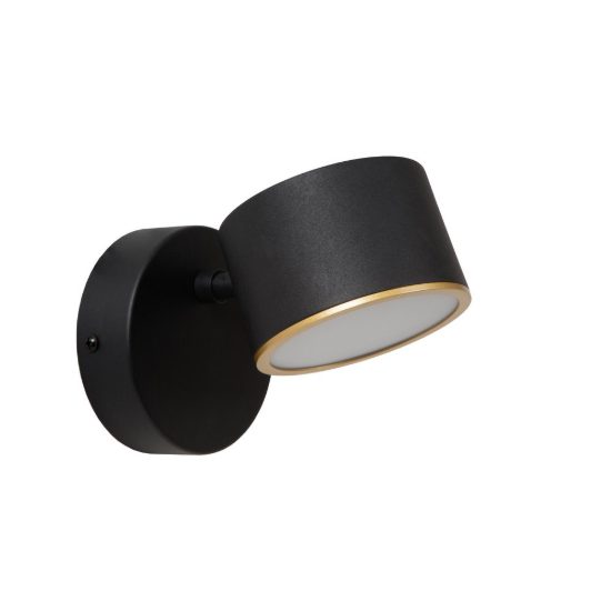Applique per comodino camera da letto rotonda contemporanea nero led 9w 2700k touch dimmer