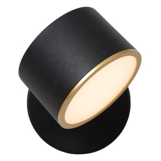 Applique per comodino camera da letto rotonda contemporanea nero led 9w 2700k touch dimmer