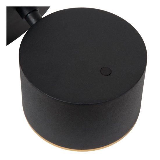 Applique per comodino camera da letto rotonda contemporanea nero led 9w 2700k touch dimmer