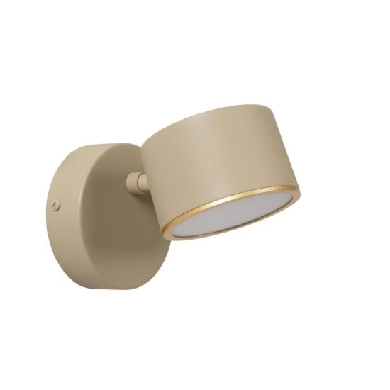 Applique per comodino camera da letto rotonda contemporanea tortora led 9w 2700k touch dimmer