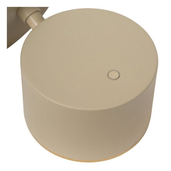 Applique per comodino camera da letto rotonda contemporanea tortora led 9w 2700k touch dimmer