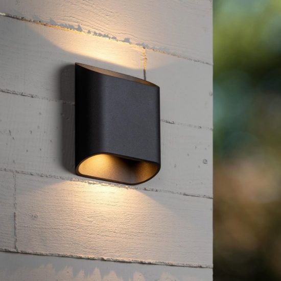 Applique da esterno curva contemporanea nero led 10w 2700k ip65