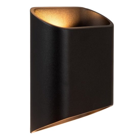 Applique da esterno curva contemporanea nero led 10w 2700k ip65