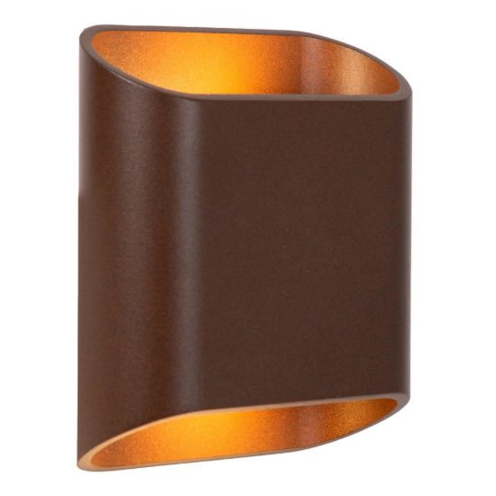 Applique da esterno curva contemporanea marrone ruggine led 10w 2700k ip65