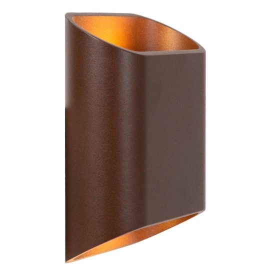 Applique da esterno curva contemporanea marrone ruggine led 10w 2700k ip65