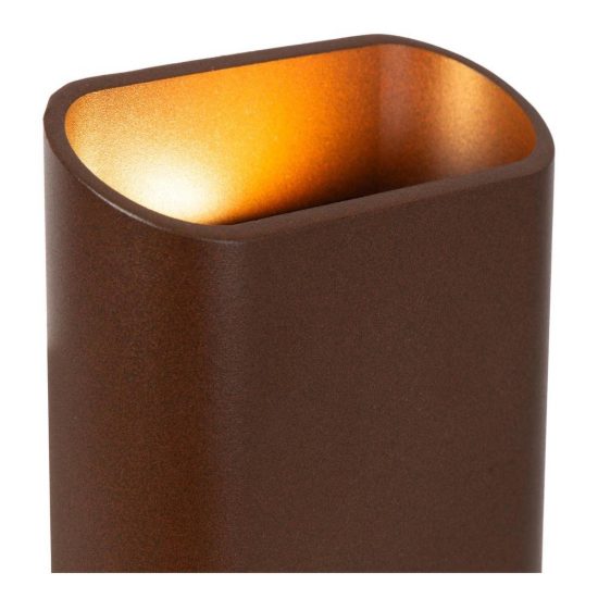 Applique da esterno curva contemporanea marrone ruggine led 10w 2700k ip65