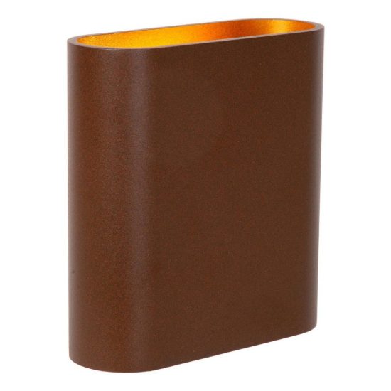 Applique da esterno ovale contemporanea marrone ruggine led 10w 2700k ip54