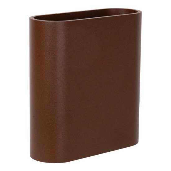 Applique da esterno ovale contemporanea marrone ruggine led 10w 2700k ip54