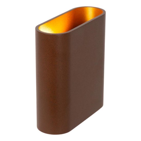 Applique da esterno ovale contemporanea marrone ruggine led 10w 2700k ip54