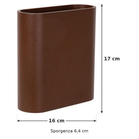 Applique da esterno ovale contemporanea marrone ruggine led 10w 2700k ip54