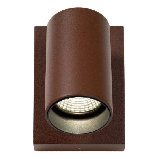 Applique da esterno a cilindro marrone ruggine led 10w cct 2200k 2700k 3000k ip54