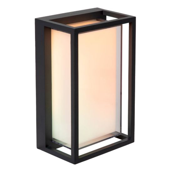 Applique da esterno a lanterna moderna nero opalino led 11w cct 2700k 6500k ip54