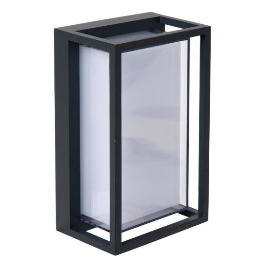 Applique da esterno a lanterna moderna nero opalino led 11w cct 2700k 6500k ip54