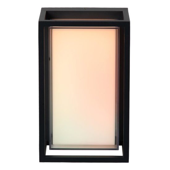 Applique da esterno a lanterna moderna nero opalino led 11w cct 2700k 6500k ip54