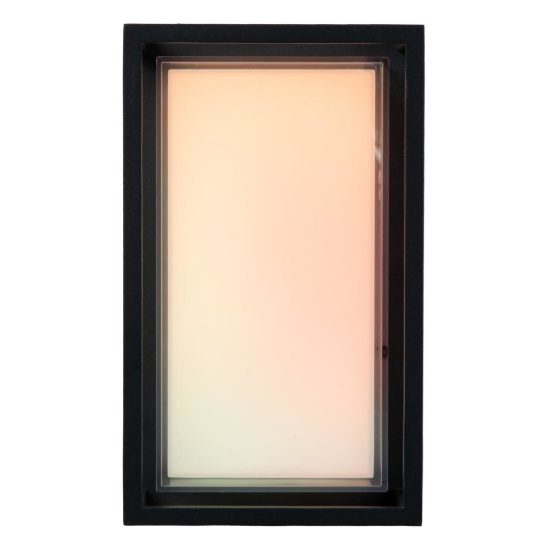 Applique da esterno a lanterna moderna nero opalino led 11w cct 2700k 6500k ip54