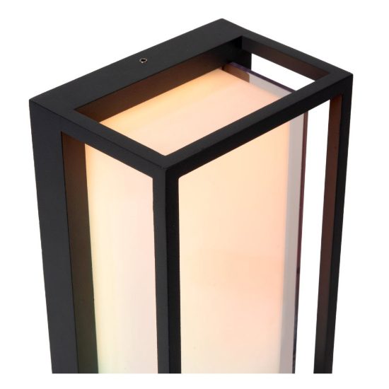 Applique da esterno a lanterna moderna nero opalino led 11w cct 2700k 6500k ip54