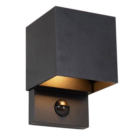 Applique da esterno quadrata nero led 7w cct 2700k 3300k 4000k ip65 con sensore
